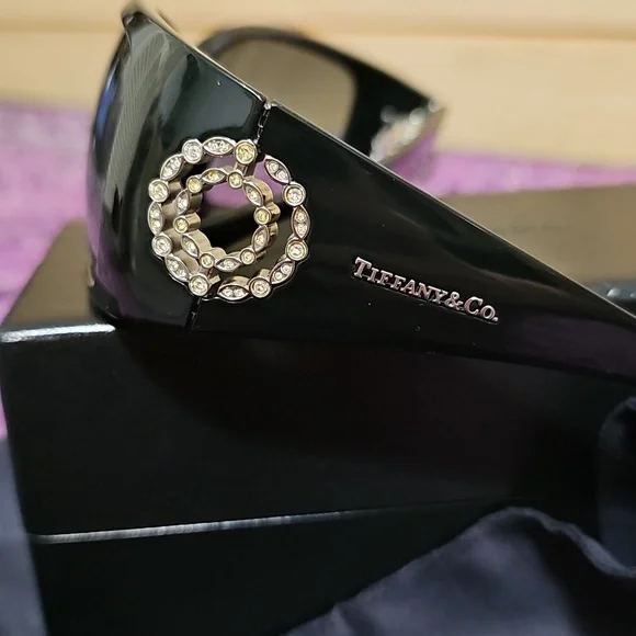 Tiffany & Co. Black Sunglasses with Crystal Accents display picture 2